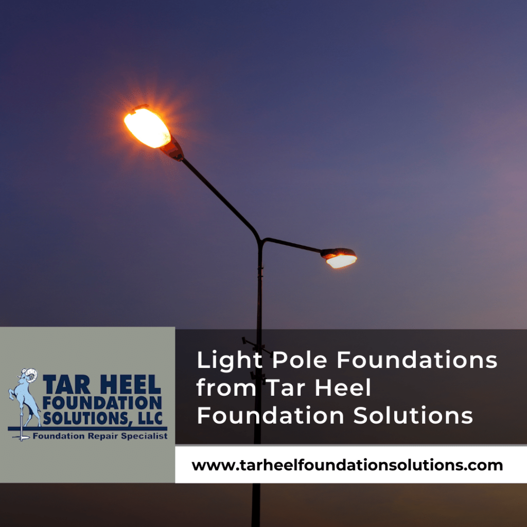 Tar Heel Foundation Solutions can help you install light pole foundations for your business parking lot, state and local street lights, and more!