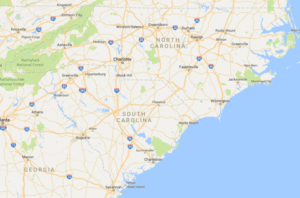 nc sc service area map