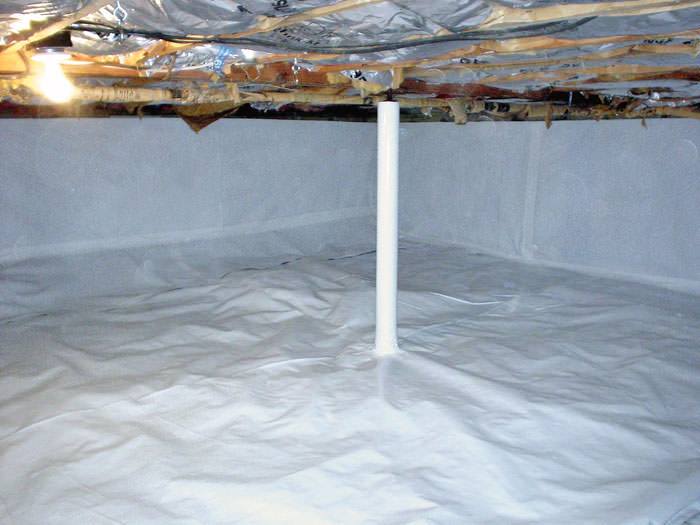 This is an image of crawl space encapsulation, which will help keep your home healthy and dry.