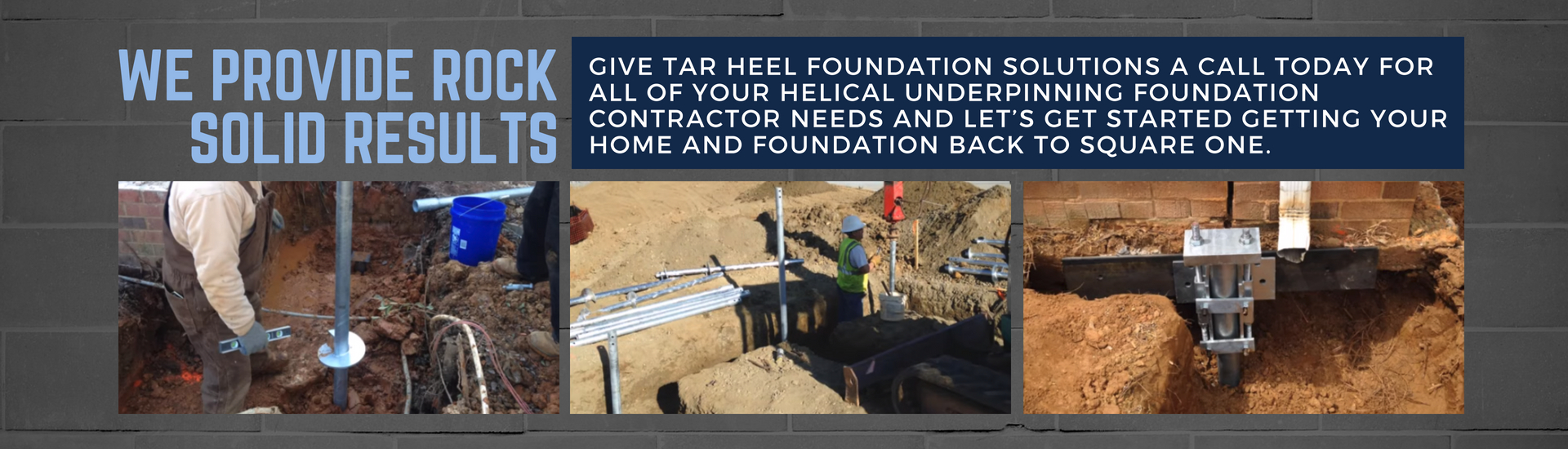 tar heel foundation solutions banner