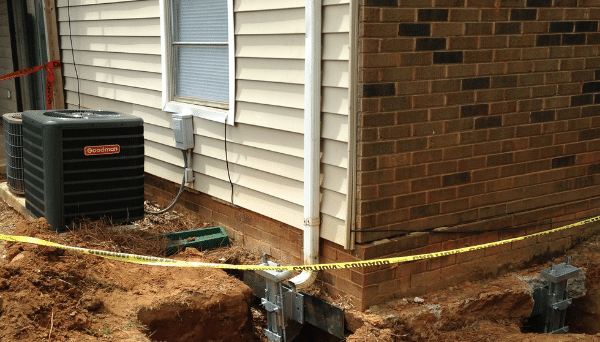 Steel push piers are foundation supports for North Carolina homes that we utilize at Tar Heel Foundation Solutions.