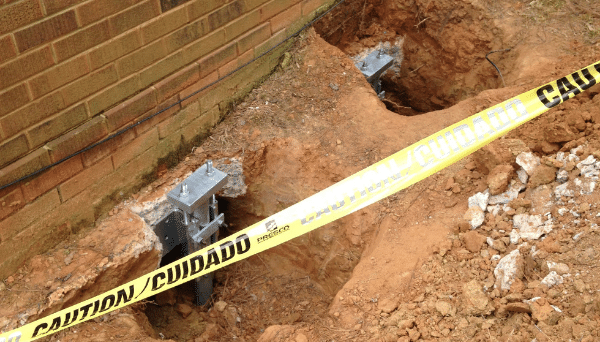 Steel push piers are foundation supports for North Carolina homes that we utilize at Tar Heel Foundation Solutions.