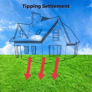 Tipping settlement can lead to a failing foundation. Expect cracks around the exterior and interior of your home. 